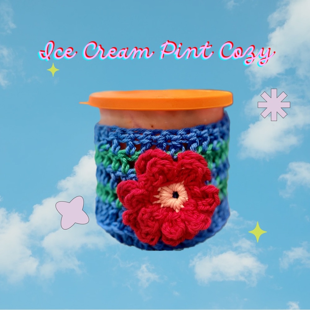 Handmade Crochet Ice Cream Pint Cozy